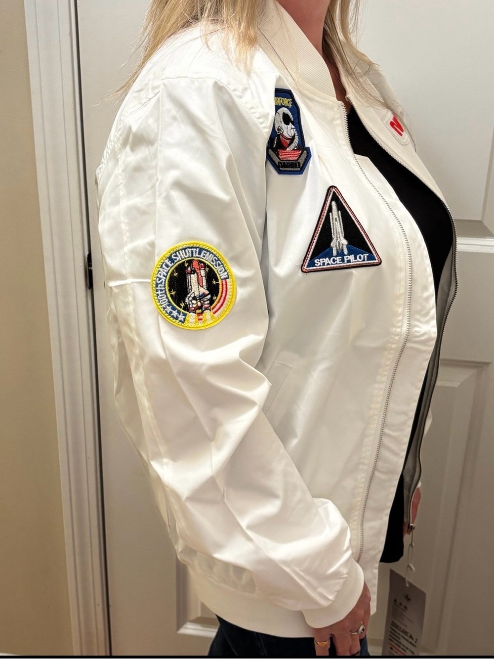 Senlilang NASA Size Small Space Jacket White With Patches Unisex Brand New - Picture 8 of 9